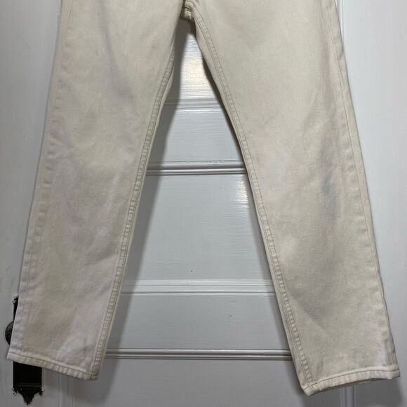 UNIF High Rise Straight Leg 5-Pocket Jeans in Ivory Neutral Size 26 - Picture 9 of 14